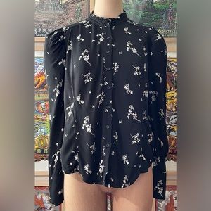 Free People black/white blouse size XL